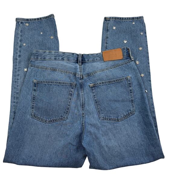 & Denim Vintage Fit High Rise Jeans With Boho Silver Stud Details Women's 30 - Picture 3 of 5